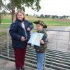 Auntie Glenda Chalker explaining map of Country with Spencer